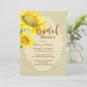 Rustieke Burlap Zonnebloemen Vrijgezellenfeest Kaart (Staand voorkant)