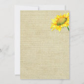 Rustieke Burlap Zonnebloemen Vrijgezellenfeest Kaart (Achterkant)