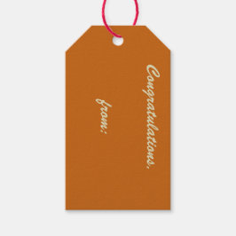 Rustieke Burnt Sinaasappel Gefeliciteerd (gouden s Cadeaulabel