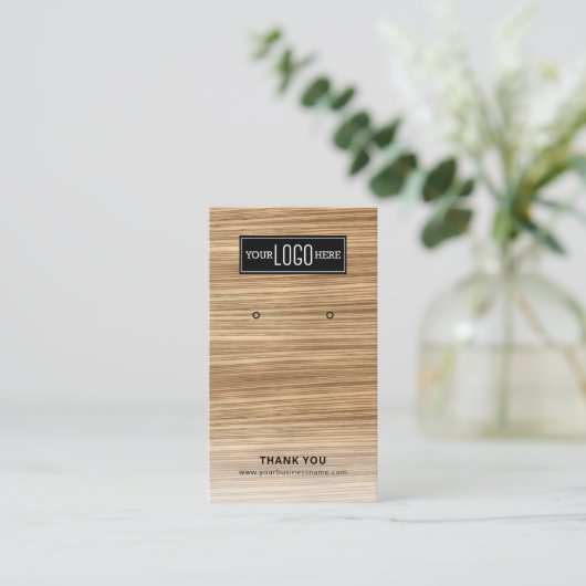 Rustieke Business Logo Earring Display Visitekaartje (Staand voorkant)