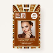 Rustieke Business Logo Nail Salon Fotocollage Badge (Voorkant)