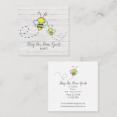 Rustieke Busy Bumble Bijen Houtkorrel Vierkante Visitekaartje (Voorkant / Achterkant)