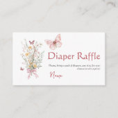 Rustieke Butterfly Wildflower Baby shower Luier Informatiekaartje (Voorkant)