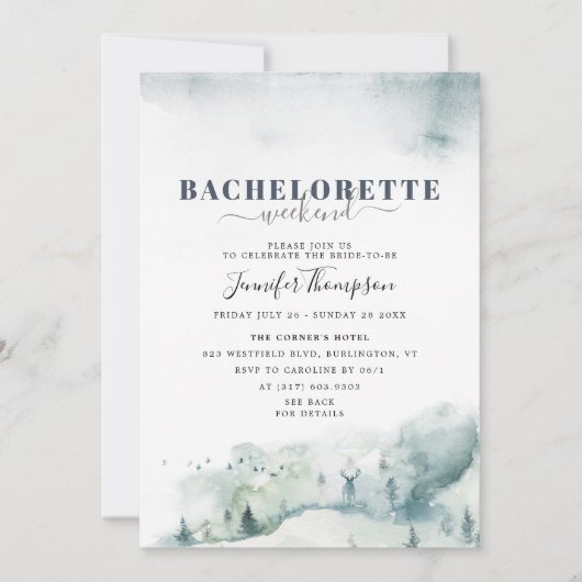 Rustieke Cabin Bachelorette Weekend Route Kaart (Voorkant)