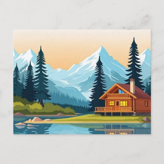 Rustieke Cabin Briefkaarten 🏕️ | Schilderachtig r (Voorkant)