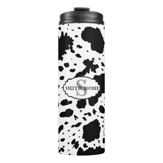 Rustieke Cabin Koeienhuid Print Gezellige Boerderi Thermosbeker (Voorkant)