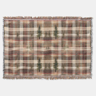 Rustieke Cabin Plaid met pijnbomen Deken