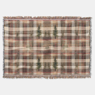 Rustieke Cabin Plaid met pijnbomen Deken