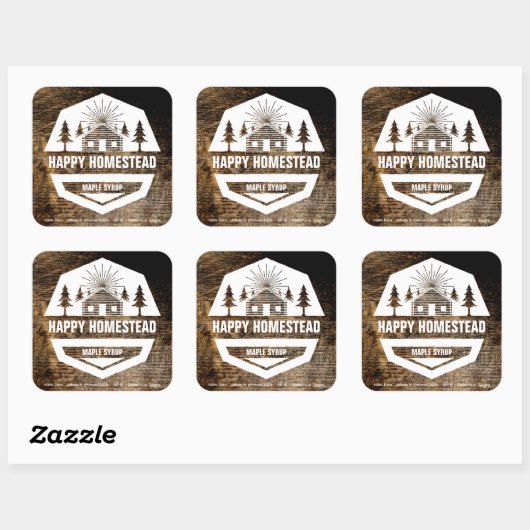 Rustieke Cabin Sjabloon Eten Label (Vel)