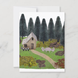 Rustieke Cabin Vakantie plek in het bos Briefkaart