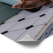 Rustieke Cabin Vibes: Hilarisch Beer Badkamer Deco Poster (Hoek)