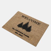 Rustieke cabine burlap land deur mat (Schuin)