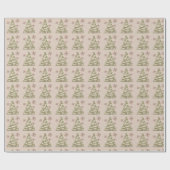 Rustieke cabine met evergreens en sneeuwvlokken. cadeaupapier (Vlak)