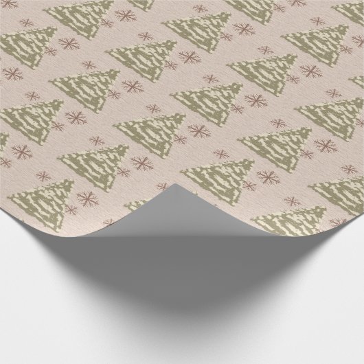 Rustieke cabine met evergreens en sneeuwvlokken. cadeaupapier (Hoek)