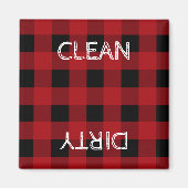 Rustieke Cabine Rood en Zwart Vaatwasser Magneet (Voorkant)