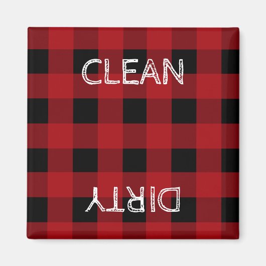 Rustieke Cabine Rood en Zwart Vaatwasser Magneet (Voorkant)