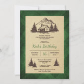 Rustieke Cabine Verjaardagsfeestuitnodiging Kaart (Voorkant)