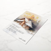 Rustieke Cabine Waterverf Winterbruiloft Folie Uitnodiging (Gedraaid)