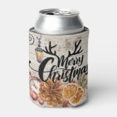 Rustieke cabinestijl en hout Boerderij Kerstmis Blikjeskoeler (Blikje Voorkant)
