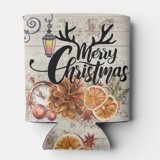 Rustieke cabinestijl en hout Boerderij Kerstmis Blikjeskoeler (Achterkant)