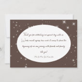 Rustieke Cacao Pine Winter Sparkle Bruiloft Bedankkaart (Achterkant)