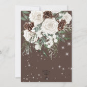 Rustieke Cacao Pine Winter Sparkle Bruiloft Kaart (Achterkant)