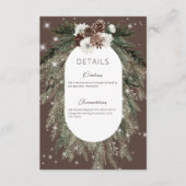 Rustieke Cacao Pine Winter Sparkle Details Informatiekaartje (Voorkant)
