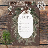 Rustieke Cacao Pine Winter Sparkle Twee Diner RSVP Kaartje