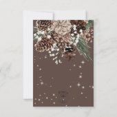 Rustieke Cacao Pine Winter Sparkle Twee Diner RSVP Kaartje (Achterkant)