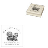 Rustieke Cactus Aangepast Retouradres Rubberstempel (Gestempeld)