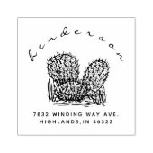 Rustieke Cactus Aangepast Retouradres Rubberstempel (Afrduk)