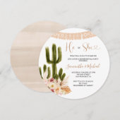 Rustieke Cactus Bloemen Geslacht Onthullen Kaart (Voorkant / Achterkant)