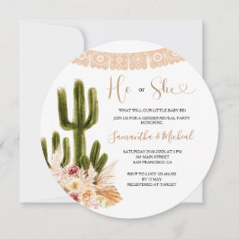 Rustieke Cactus Bloemen Geslacht Onthullen Kaart