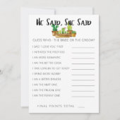 Rustieke Cactus Bruiloft Feest Spel-Hij/Zij Zei Kaart (Voorkant)