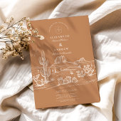 Rustieke Cactus Desert Landschap Wedding Kaart