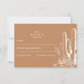 Rustieke Cactus Desert Landschap Wedding RSVP Kaartje (Voorkant)