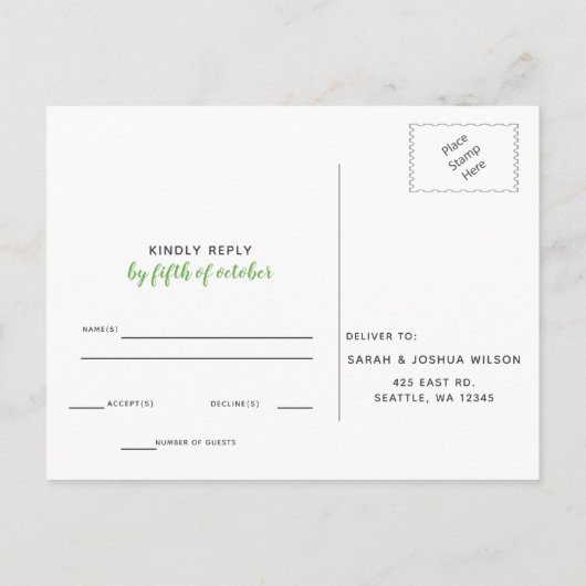 Rustieke Cactus Mexicaanse Trouw RSVP Uitnodiging Briefkaart (Achterkant)