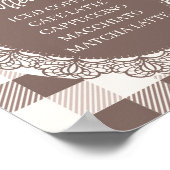 Rustieke Café Bebe Coffee Bar Baby Shower Poster (Hoek)