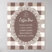Rustieke Café Bebe Coffee Bar Baby Shower Poster (Voorkant)