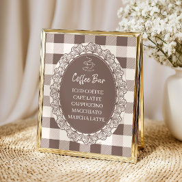 Rustieke Café Bebe Coffee Bar Baby Shower Poster