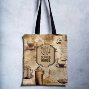  rustieke café en coffeeshop Business Logo Tote Bag