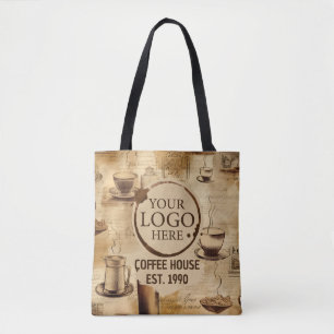  rustieke café en coffeeshop Business Logo Tote Bag