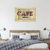 Rustieke Café Keuken Canvas Print - Verweerde Verf (Insitu (Slaapkamer))