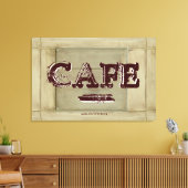 Rustieke Café Keuken Canvas Print - Verweerde Verf (Insitu (Woonkamer))