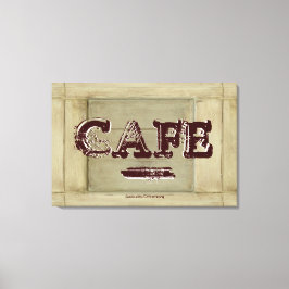 Rustieke Café Keuken Canvas Print - Verweerde Verf