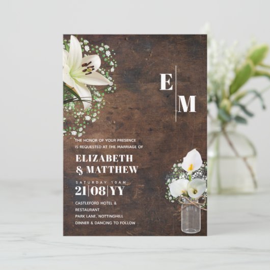 Rustieke Calla lelie bos gedrukt of digitaal Kaart (Staand voorkant)