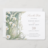 Rustieke Calla Lily Save The Date Wedding Kaart (Voorkant)