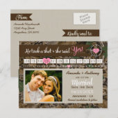 Rustieke Camo Kalender Foto Sla de datumkaarten op Aankondigingskaart (Voorkant / Achterkant)