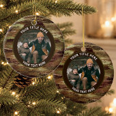 Rustieke camouflage foto gepersonaliseerd keramisch ornament
