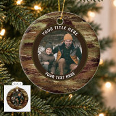 Rustieke camouflage foto gepersonaliseerd keramisch ornament